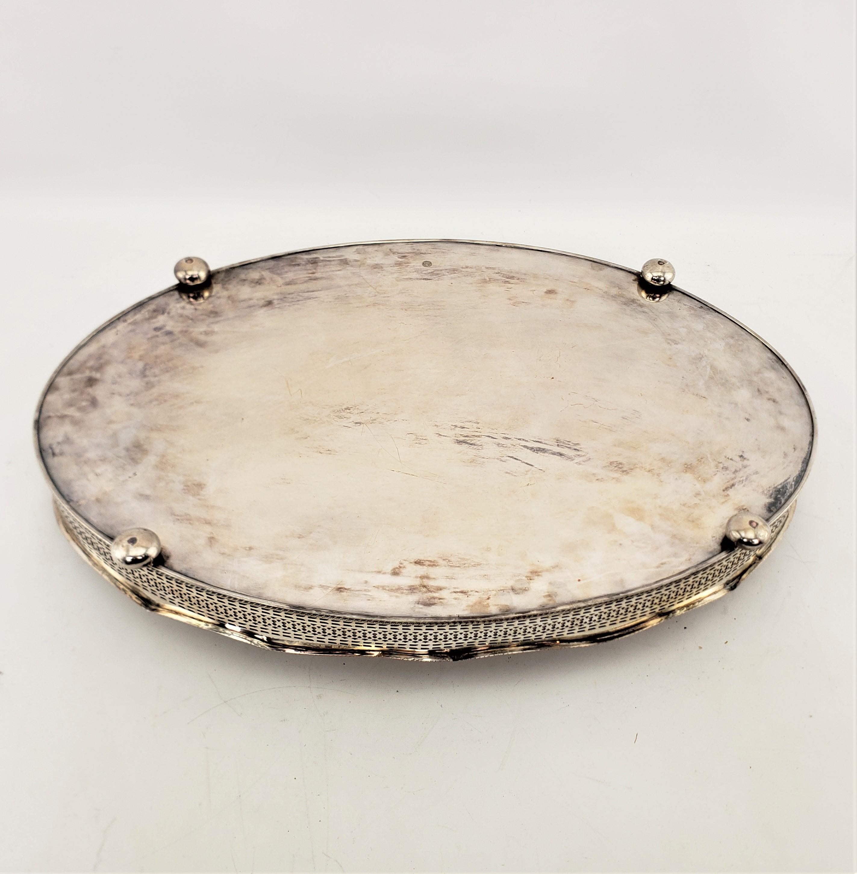 Antique Barker-Ellis Silver Plated Gallery Serving Tray with Ornate Engraving For Sale 5