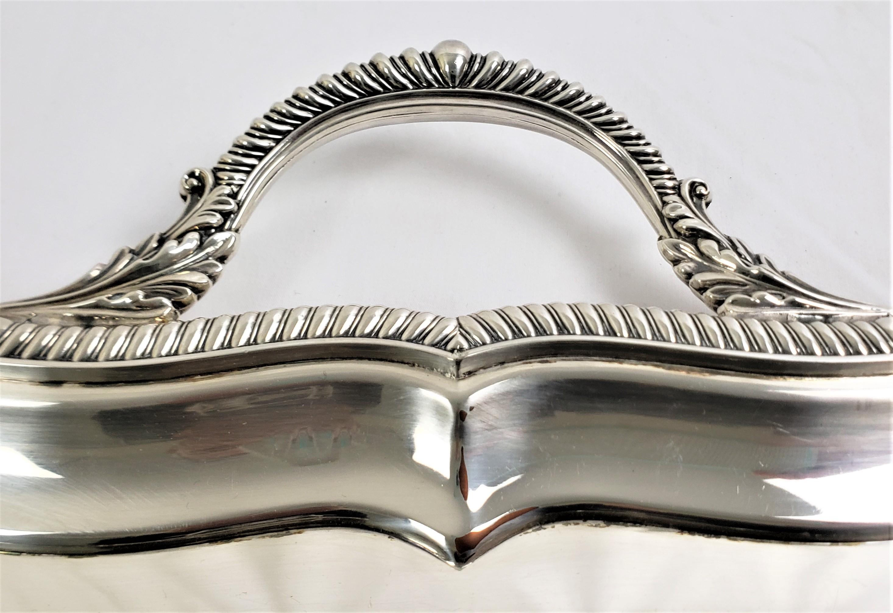 Antique Barker Ellis Silver Plated Serving Tray with Stylized Rope Decoration For Sale 3