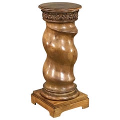 Antique Barley Solid Oak Twist Pedestal