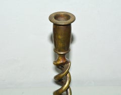Antique Barley Twist Brass Candlestick