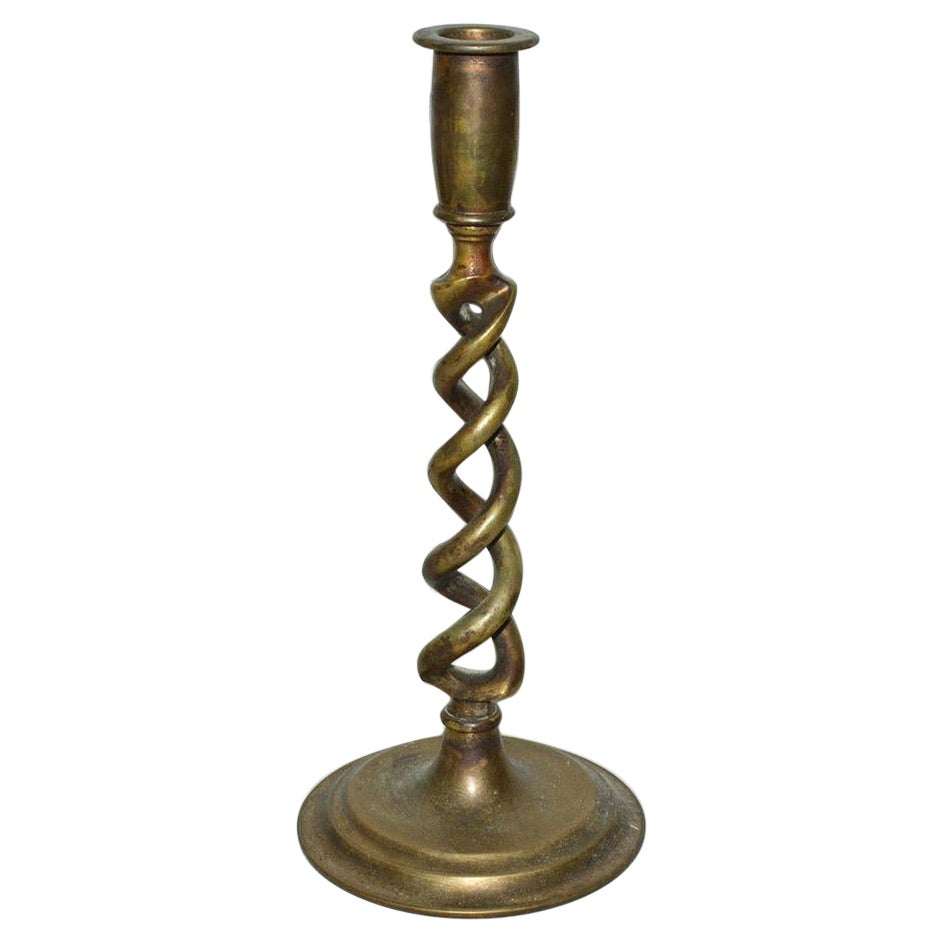 Antique bougeoir en laiton torsadé Barley Twist