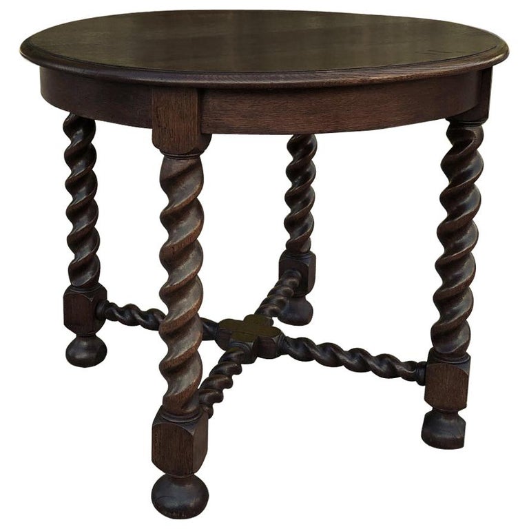 Antique Barley Twist Center, End Table at 1stDibs