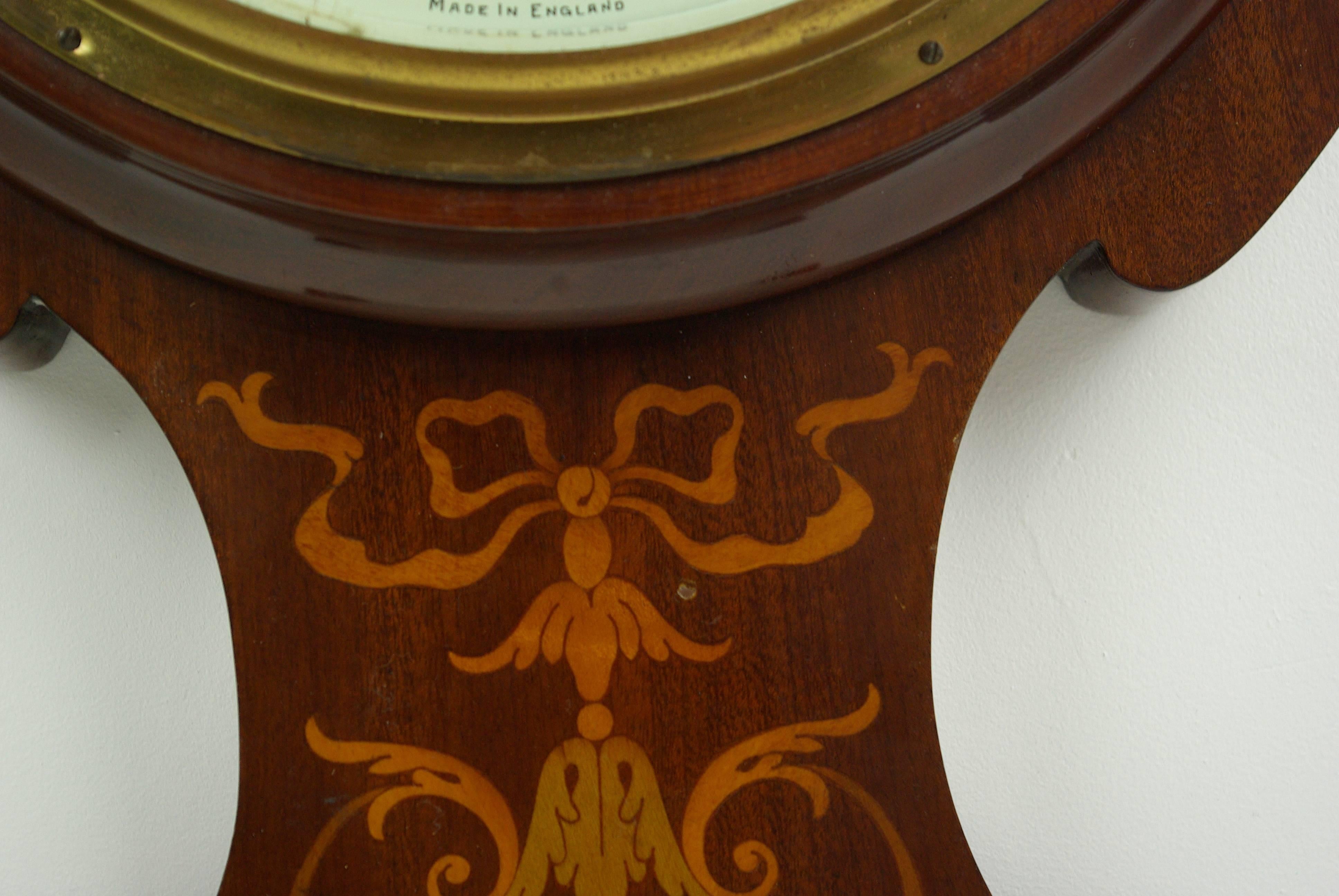 Hand-Crafted Antique Barometer, Decorative Barometer, Aneroid Barometer, Scotland, 1910