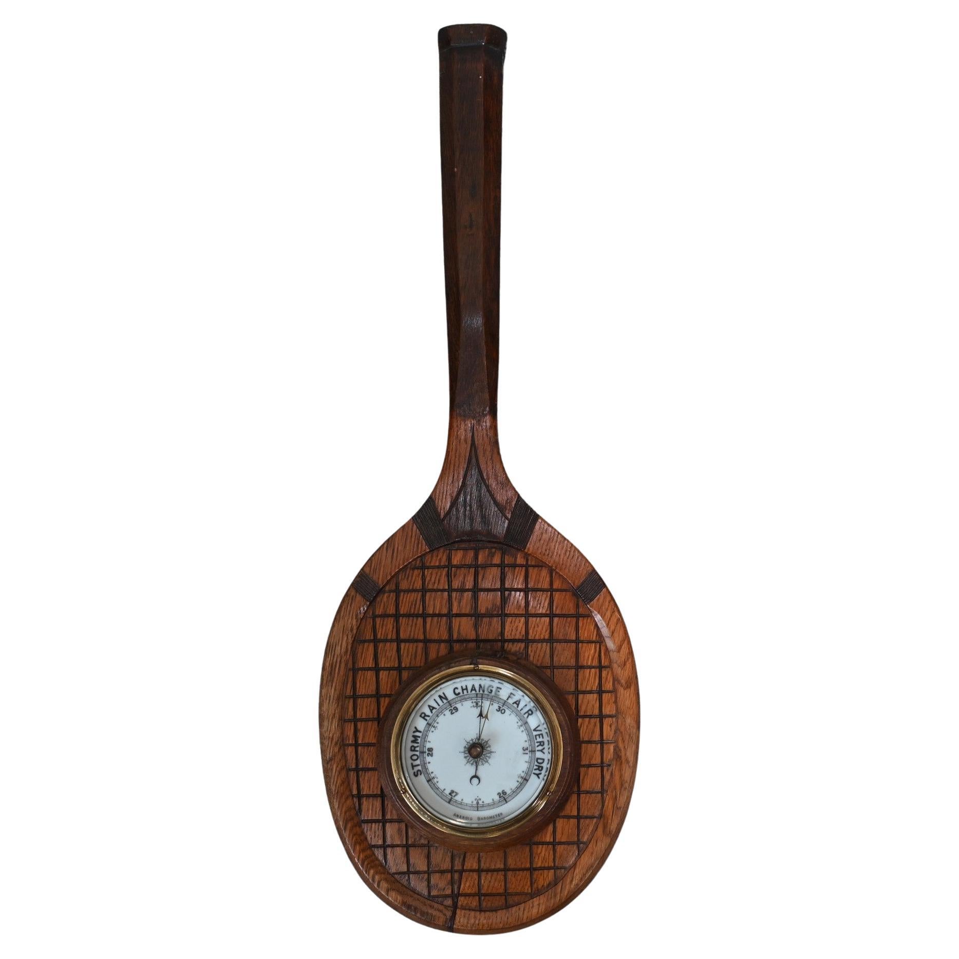 Antiguo Barómetro Tenis Club Raqueta Aneroide 1930 en venta