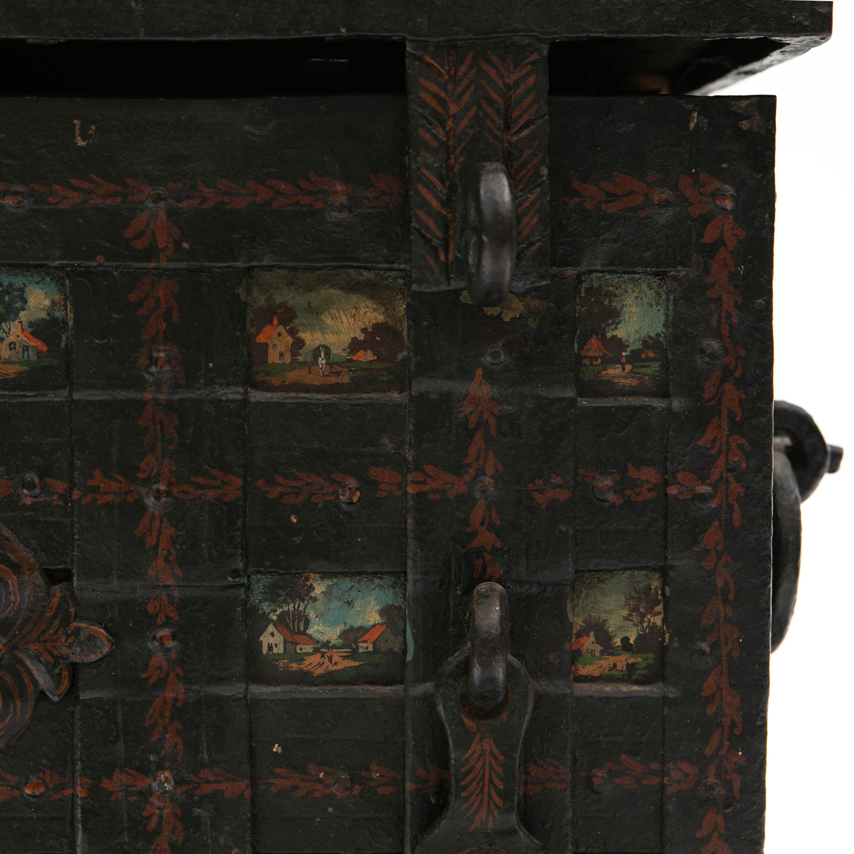 Antique Baroque Amanda Iron Strongbox  For Sale 4