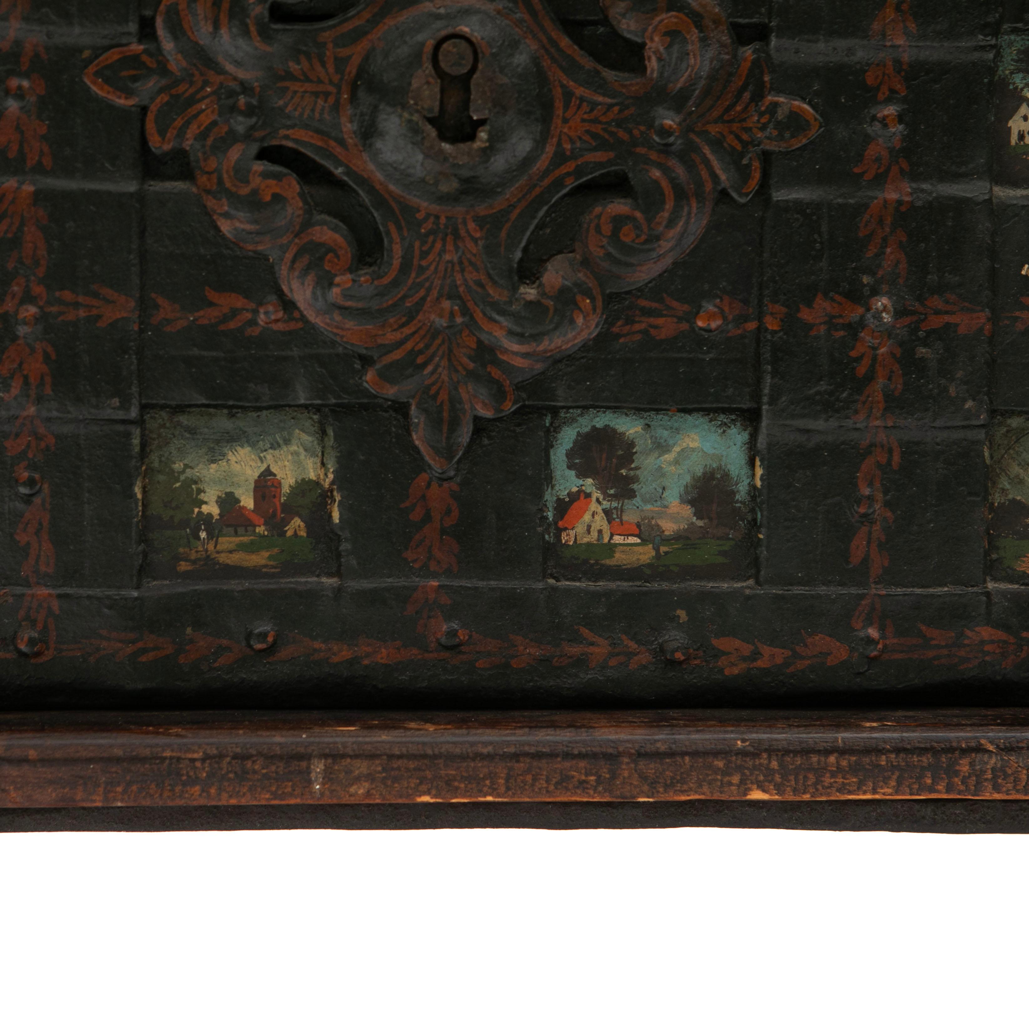 Antique Baroque Amanda Iron Strongbox  For Sale 6
