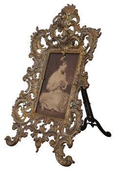 Antique Baroque Art Nouveau National Brass Iron Works Picture Frame 2071 12"