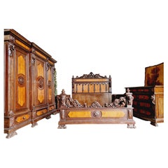 Antique Baroque Bedroom Set 19th Century