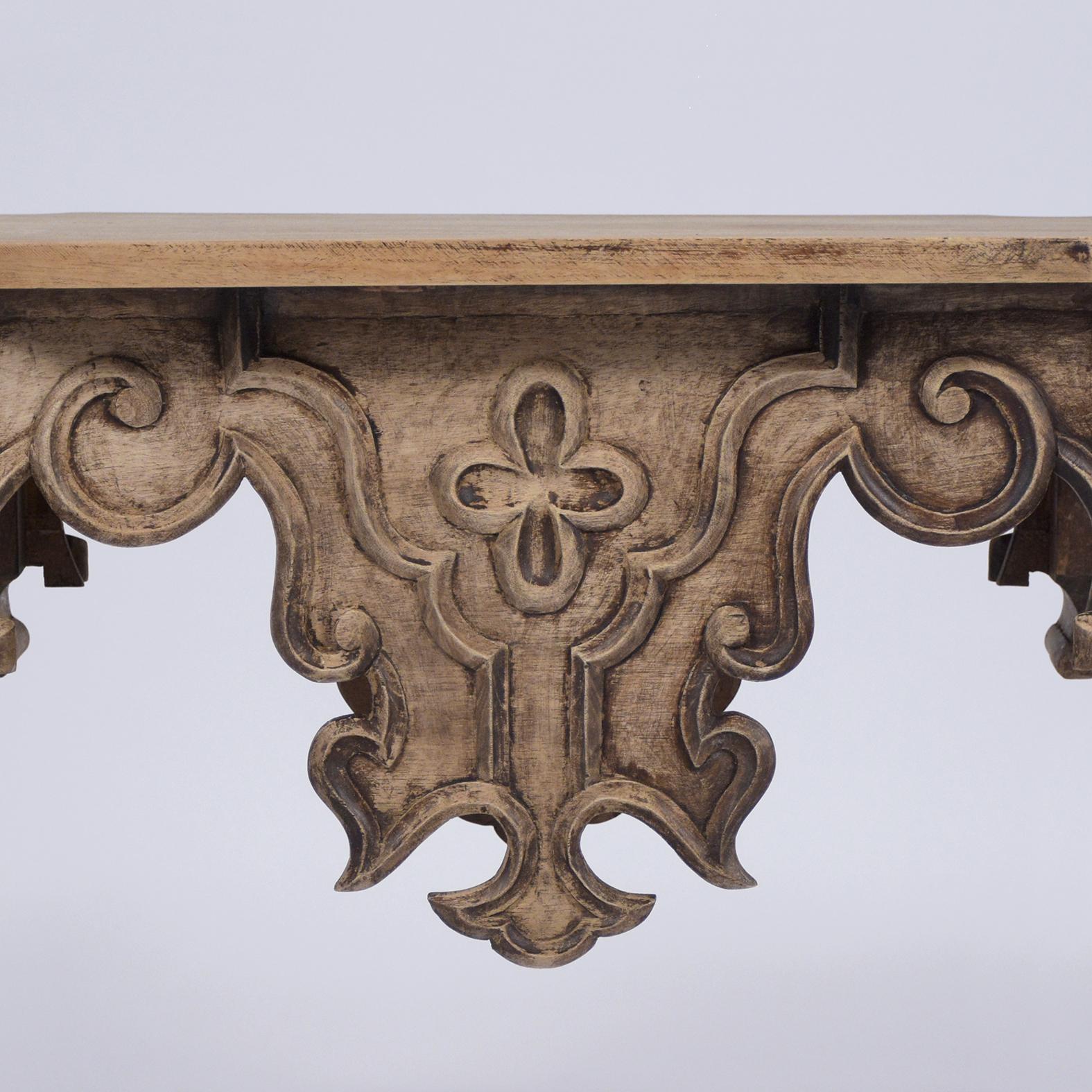 Bleached Antique Baroque Center Table
