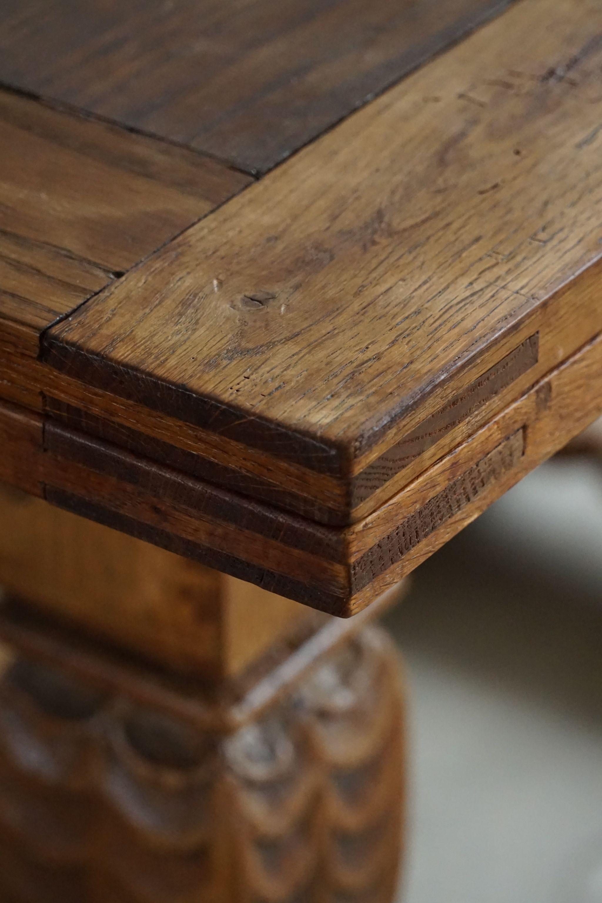 Antiker Barock-Ess-/Schreibtischtisch aus Eiche, dänischer Schreiner, 19. Jahrhundert  im Angebot 4