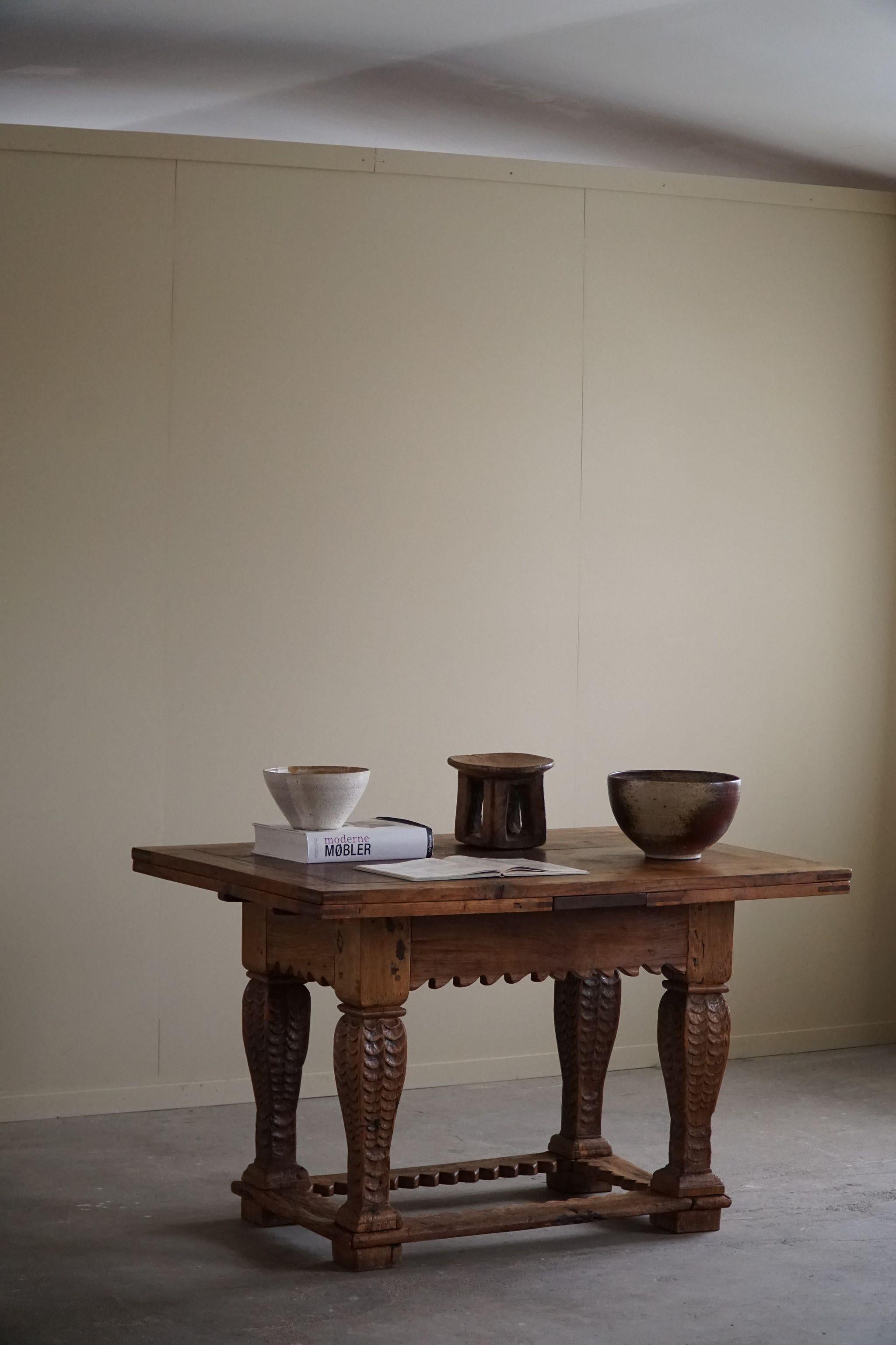 Antiker Barock-Ess-/Schreibtischtisch aus Eiche, dänischer Schreiner, 19. Jahrhundert  im Angebot 8