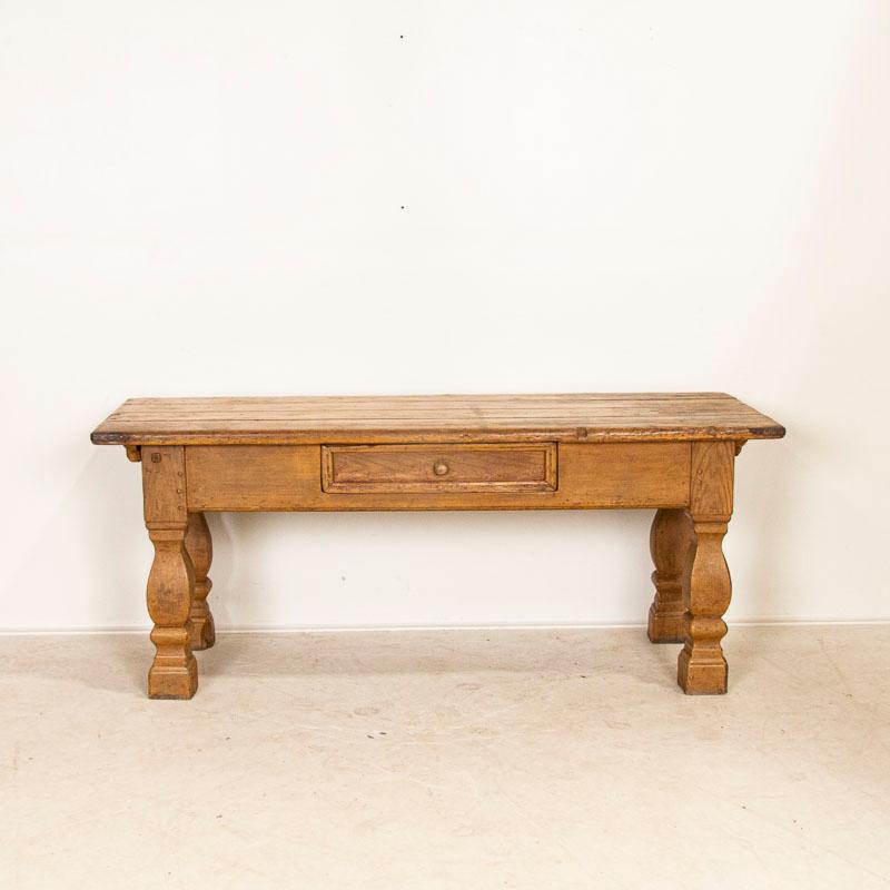 Danish Antique Baroque Farm Table with Drawer