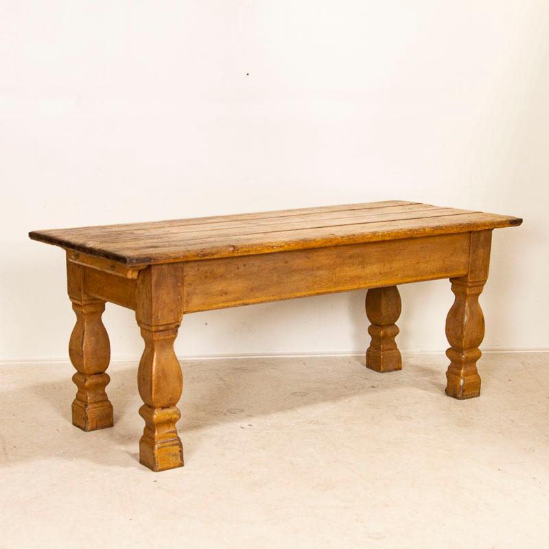 Antique Baroque Farm Table with Drawer In Good Condition In Round Top, TX