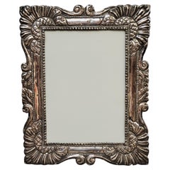 Antique Baroque Hand Hammered Sterling Silver Picture Frame