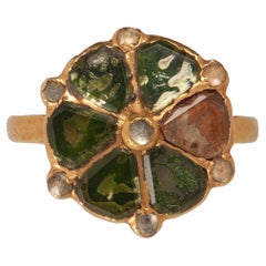 Used Baroque Italian Glass Rosette Ring