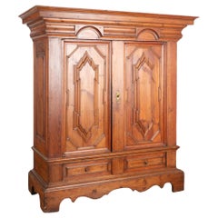 Antiguo Armario Barroco de Pino con Puertas de Paneles Pesados, Dinamarca circa 1800-20