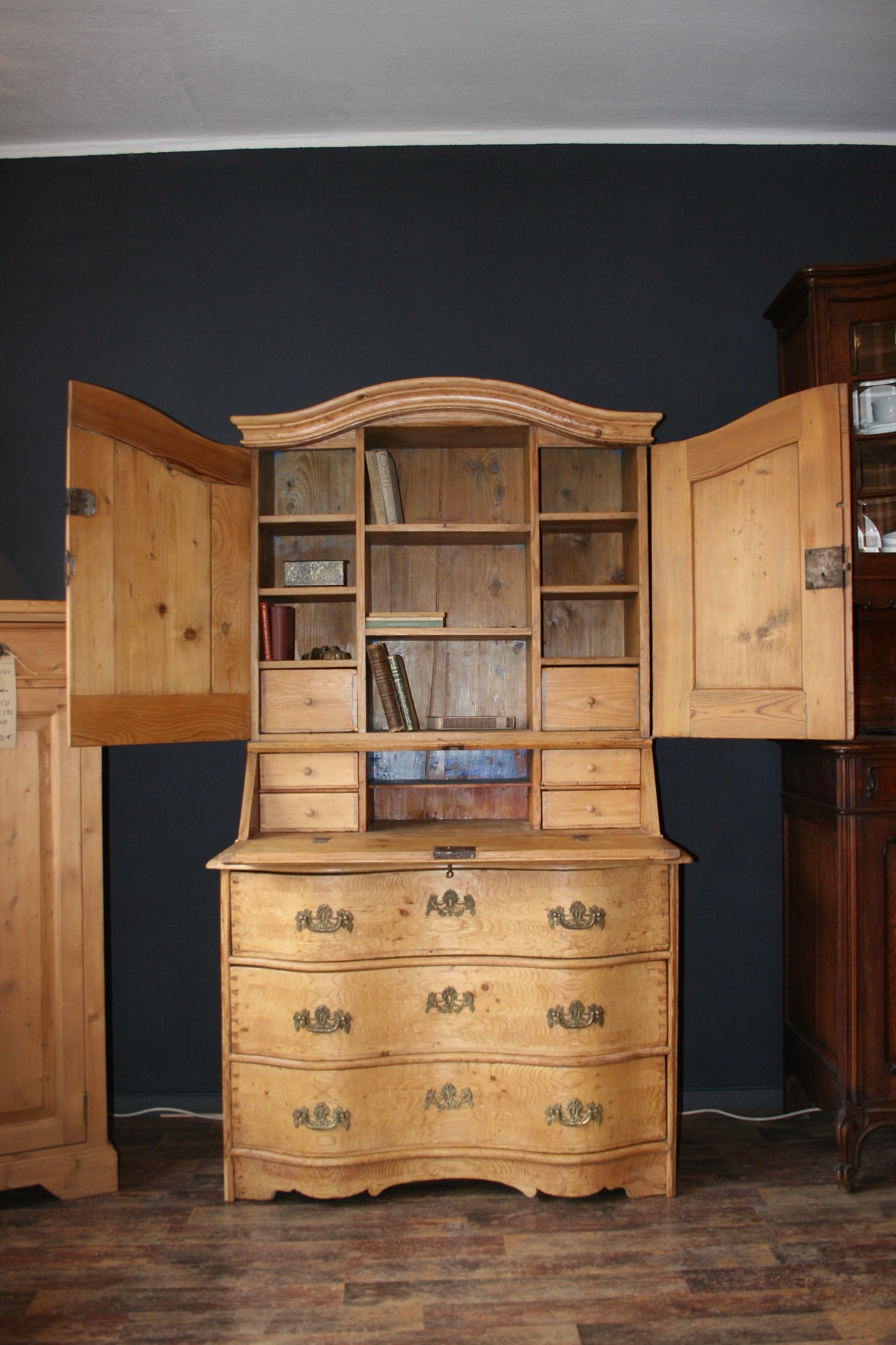 Antique Baroque Pine Secretaire, 18th Century 10