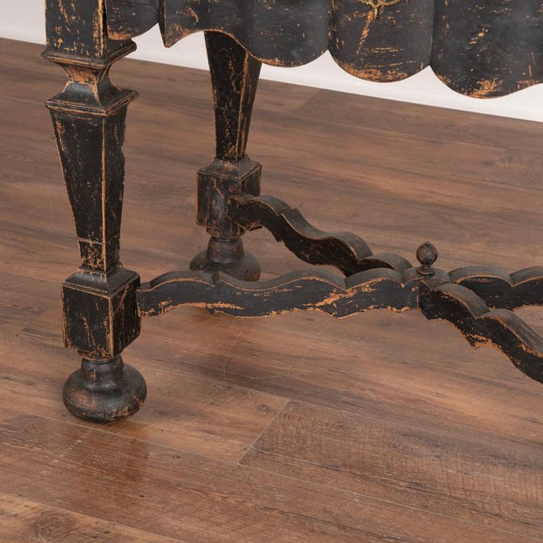 Antique Baroque Side Table Painted Black from Denmark For Sale at 1stDibs