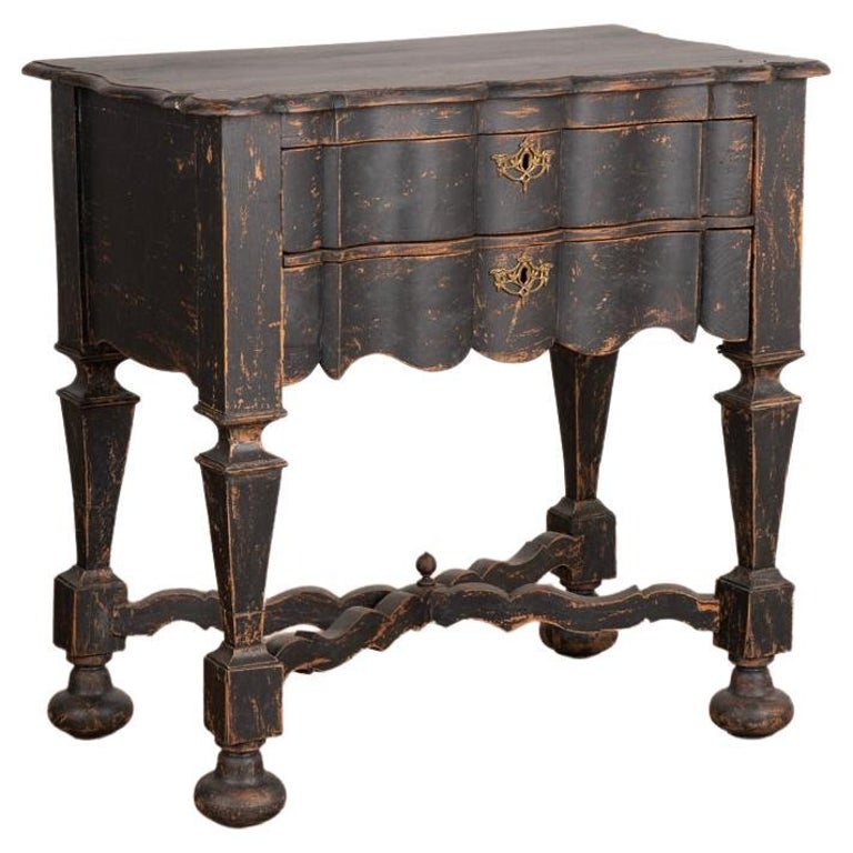 Antique Baroque Side Table Painted Black from Denmark For Sale at 1stDibs