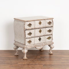 Antique Baroque Small White Painted Chest of Drawers, Sweden, circa 1760