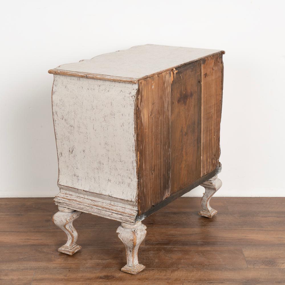 Swedish Antique Baroque Small White Painted Chest of Drawers, Sweden, circa 1760