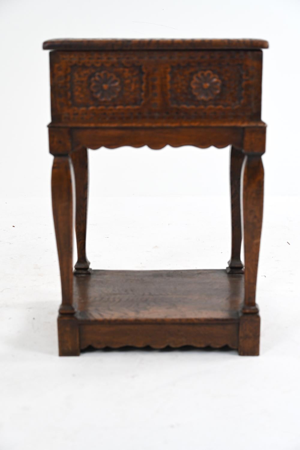 19th Century Antique Baroque-Style Carved Oak Bible Box