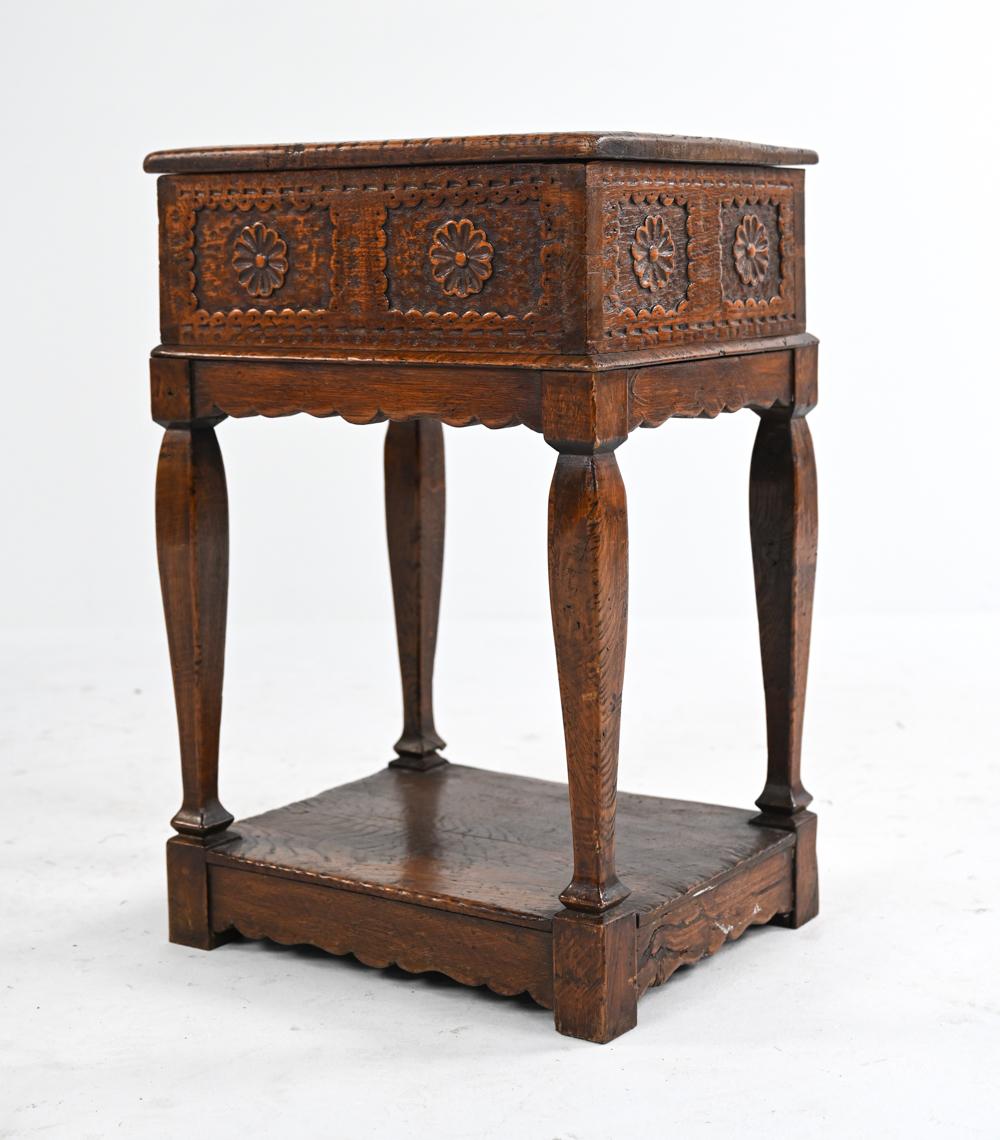 Antique Baroque-Style Carved Oak Bible Box 3