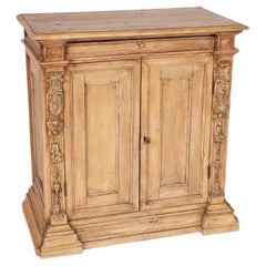 Antique Baroque Style Continental Pickled Cabinet