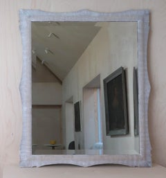 Antique Baroque Style Limed Oak Mirror. English, 19th Century