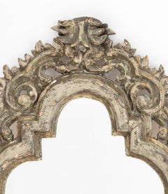 Antique Baroque Style Quatrefoil Carved Wood Framed Mirror, 19th Century