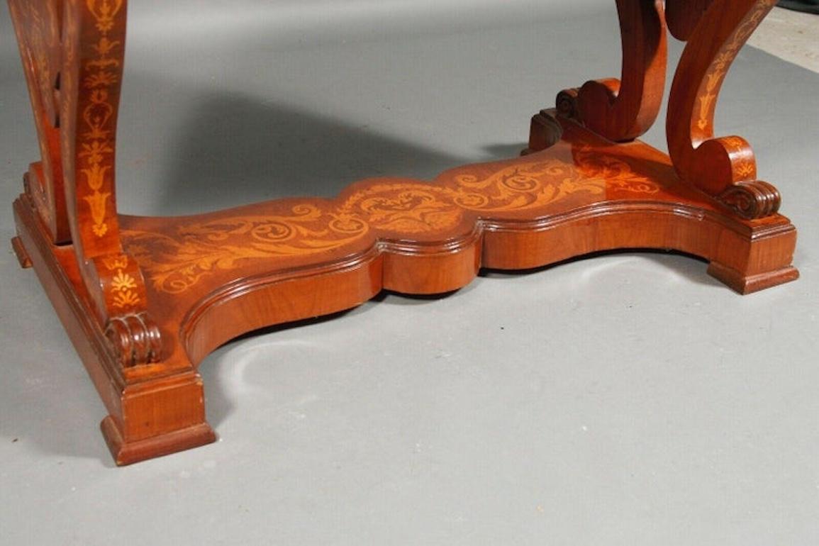 Antique Baroque Style Top Desk / Secretary Fully Inlaid For Sale 3