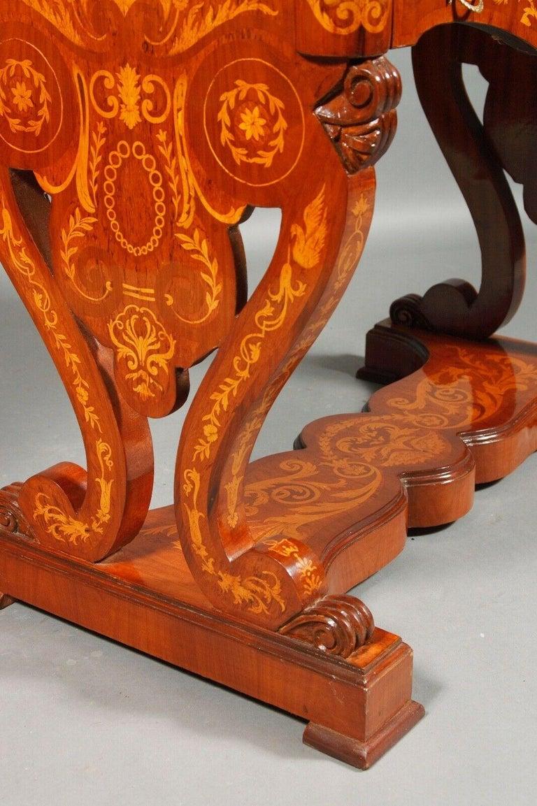 20th Century Antique Baroque Style Top Desk / Secretary Fully Inlaid For Sale