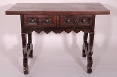 Antique Baroque Style Walnut Library Table
