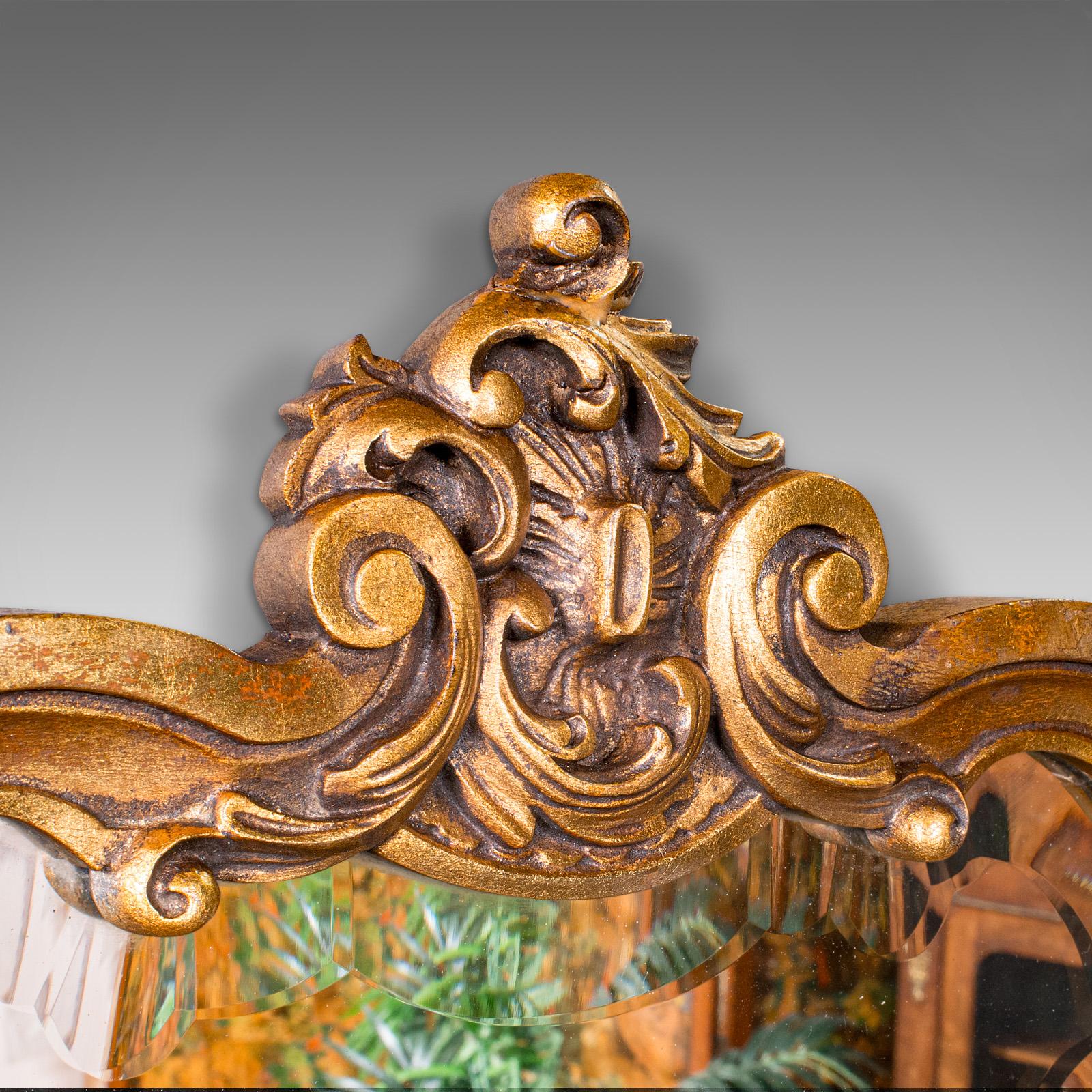 20th Century Antique Baroque Wall Mirror, French, Giltwood, Vanity, Hallway, Edwardian, 1910 For Sale