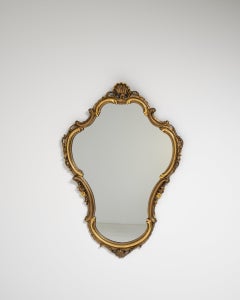 Antiker Barock-Wandspiegel, vergoldeter Holzrahmen, französisches Design, um 1900