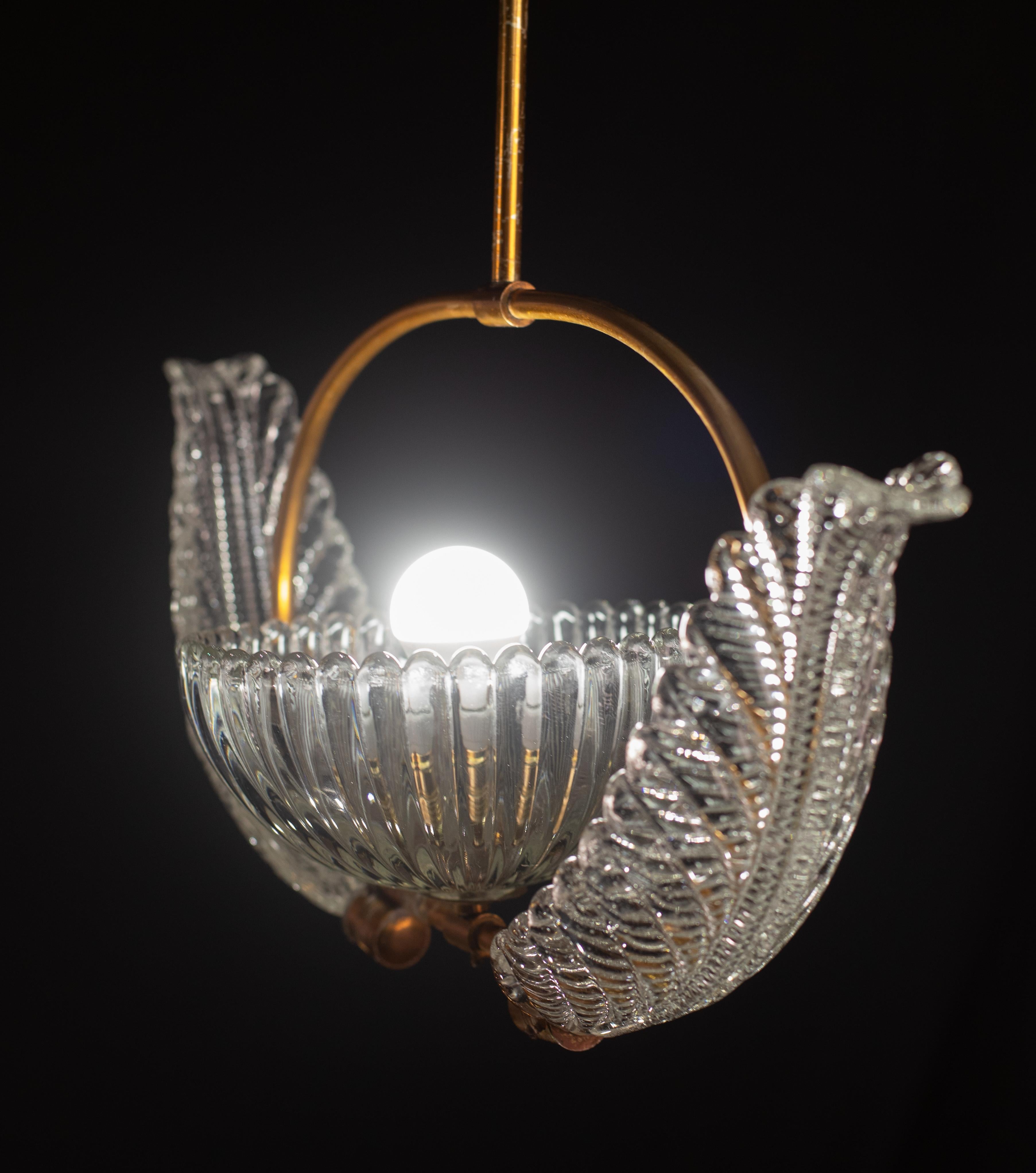 Antique Barovier e Toso Pendant Light, 1940 For Sale 1
