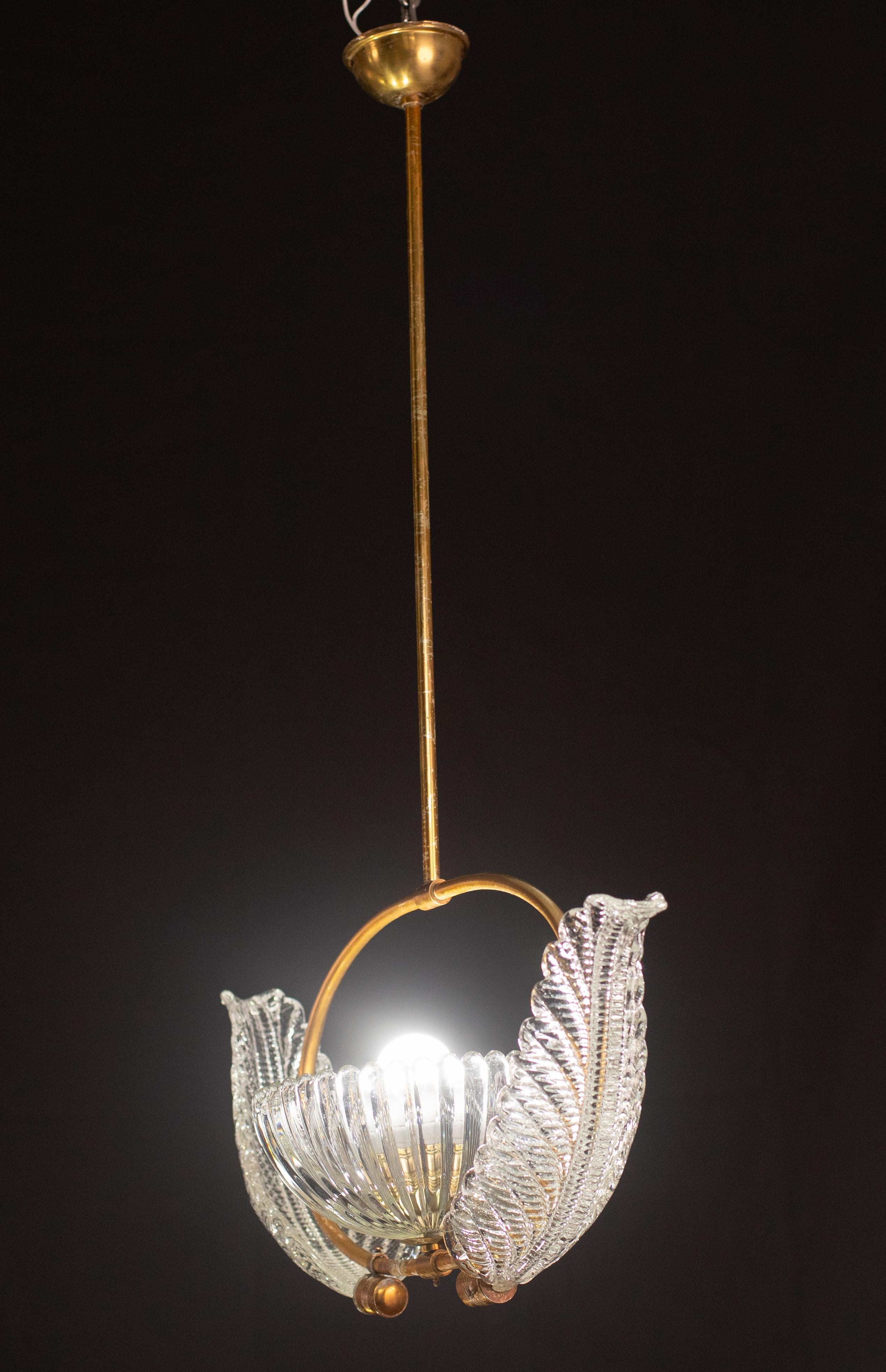 Antique Barovier e Toso Pendant Light, 1940 For Sale 2
