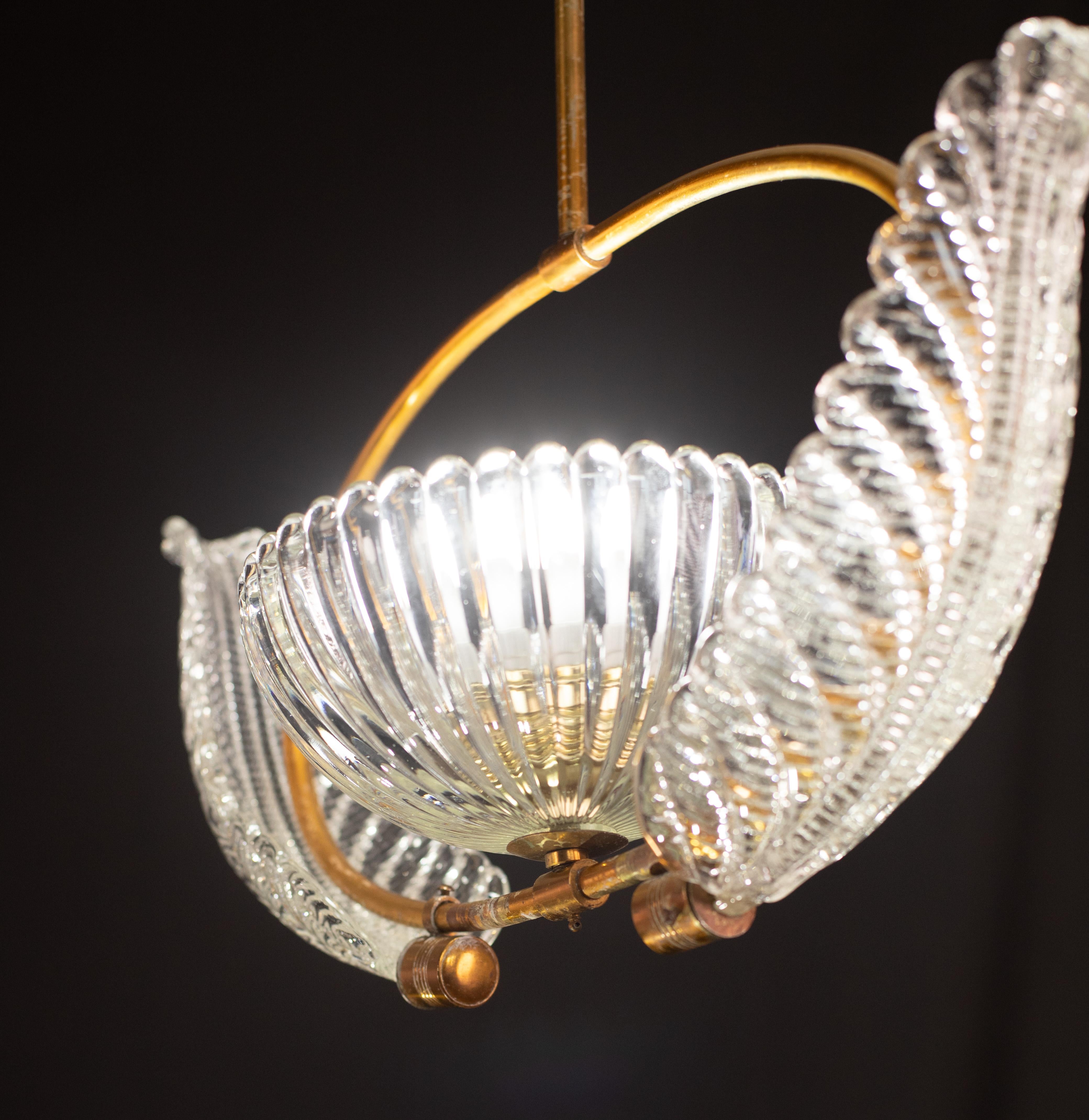 Antique Barovier e Toso Pendant Light, 1940 For Sale 3