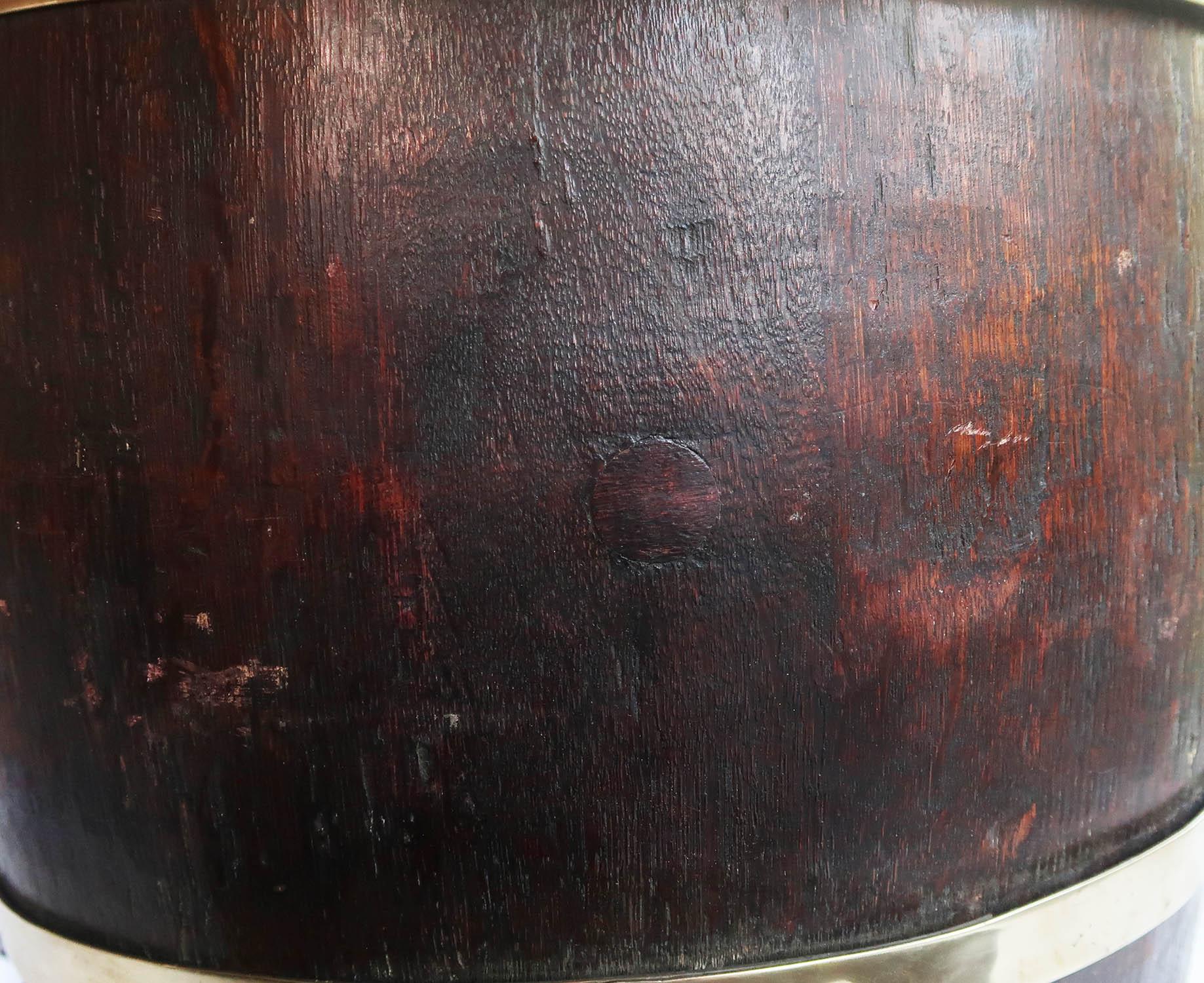 Antique Barrel Shaped Oak and Brass Umbrella Stand. English C.1920 For Sale 1
