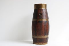 Antique Barrel Umbrella Stand Stick Stand 1900s English Country Rustic Style