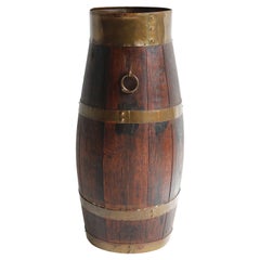 Porte-parapluies baril ancien support bâton de style rustique anglais des années 1900