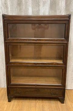 Antique Barrister Style Bookcase / Glass-Covered Cupboard