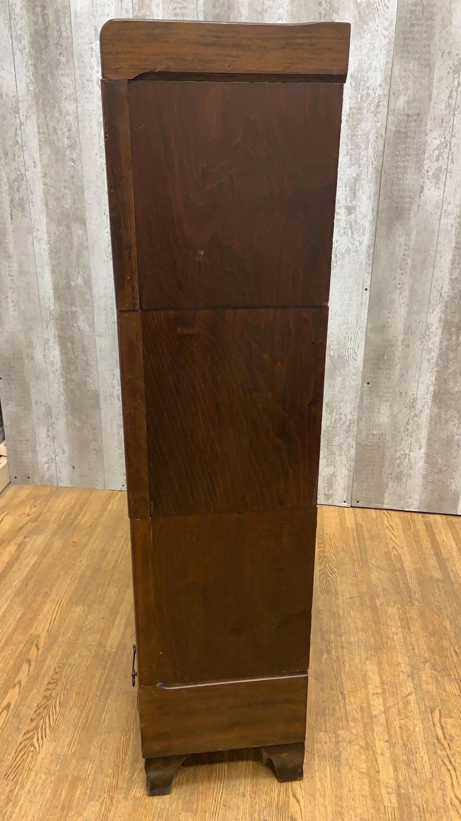 20th Century Antique Barrister Style Bookcase / Glass-Covered Cupboard For Sale
