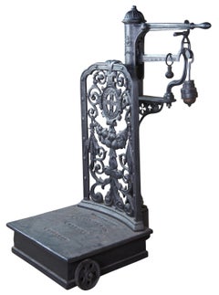Antique Bartlett & Sons Cast Iron Industrial Platform Grain Feed Scale Makers