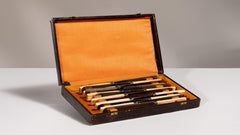 Antikes Barbesteck-Set, bestehend aus 12 Messern, von Joseph Cantrell, Großbritannien, 1900–1909