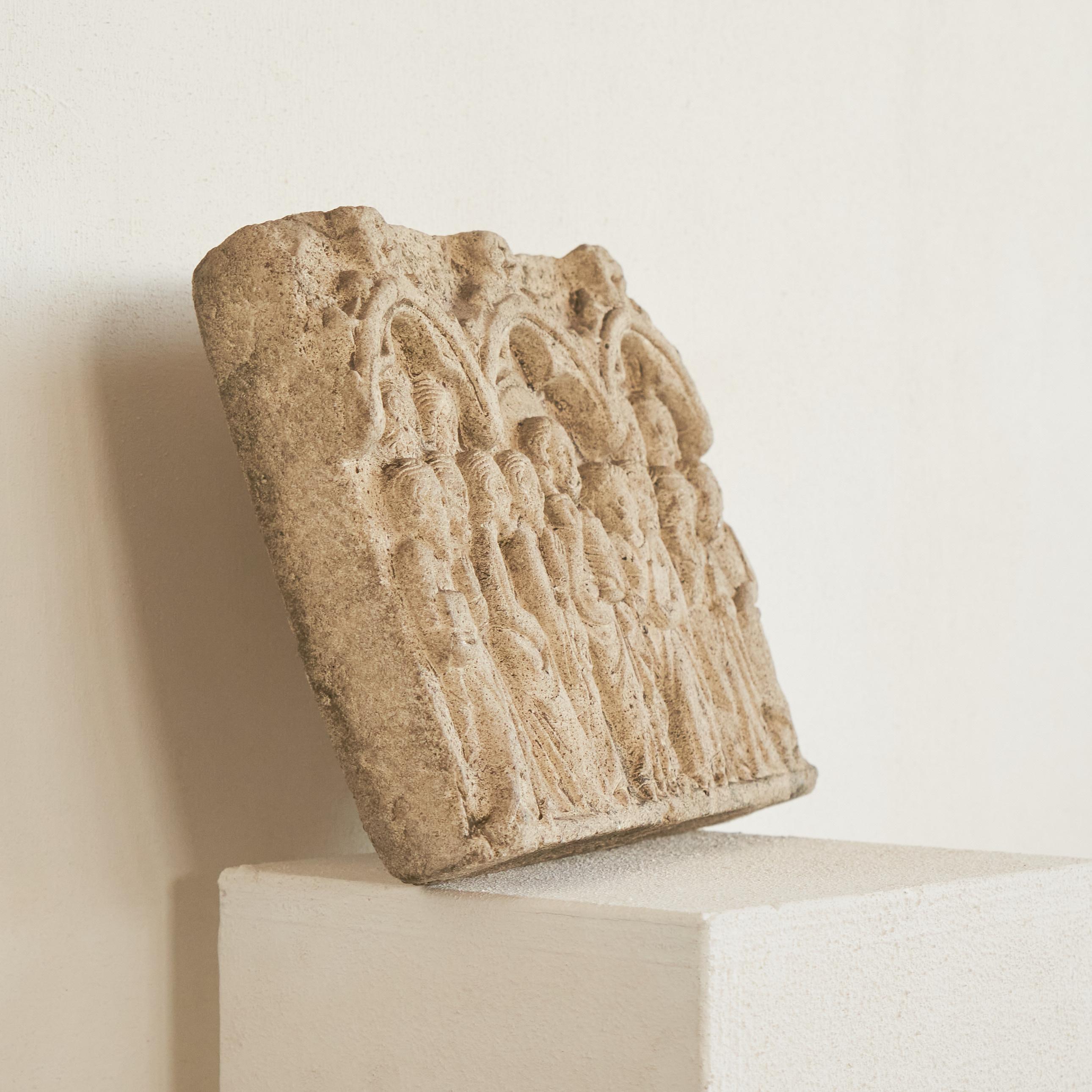 Antique Bas-Relief 'Jesus and the Twelve Disciples' in Stone For Sale 3