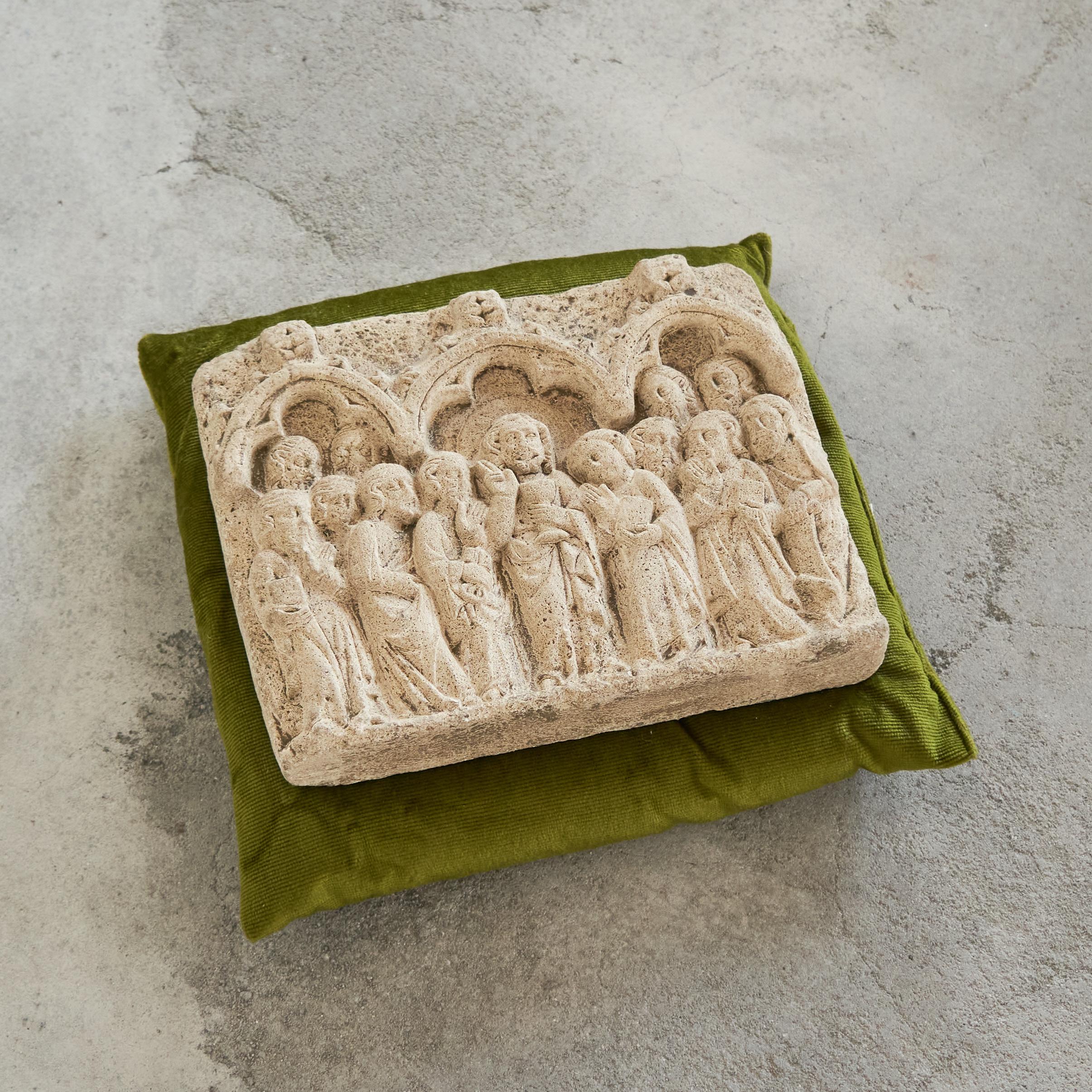 Antique Bas-Relief 'Jesus and the Twelve Disciples' in Stone For Sale 6