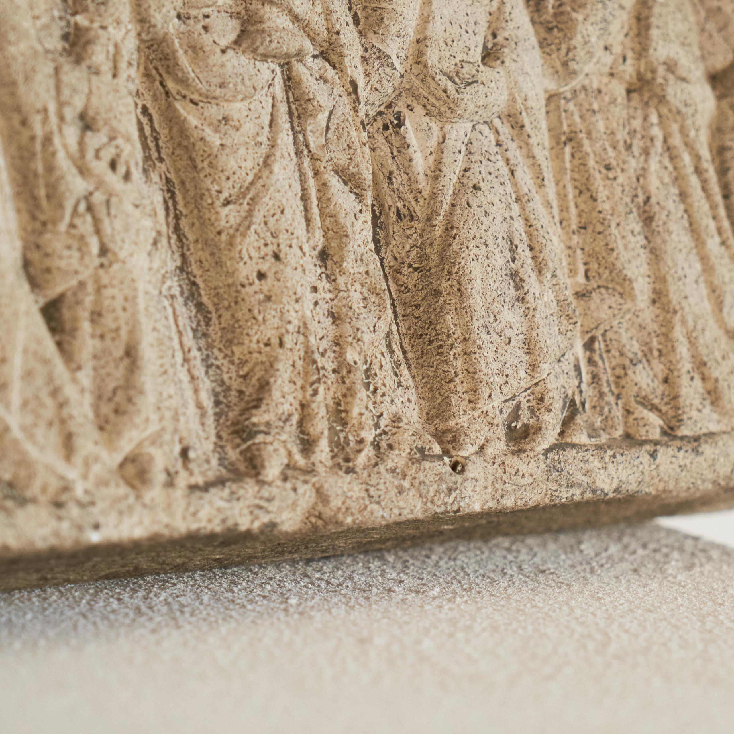 Antique Bas-Relief 'Jesus and the Twelve Disciples' in Stone For Sale 1