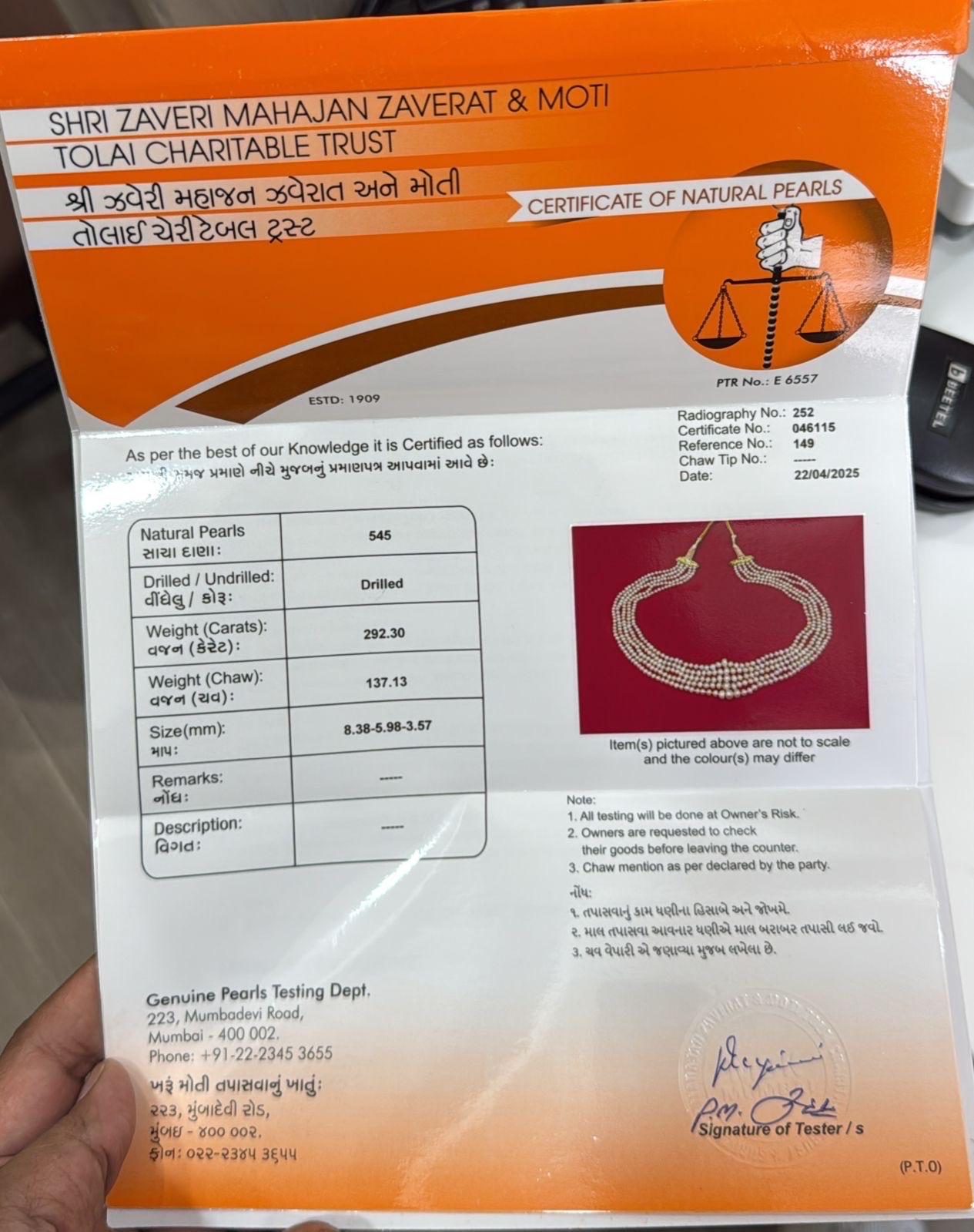 Antica collana di perle di Basra 545 perle 252 carati 8,38 mm - 5,98 - 3,57 mm in vendita 3