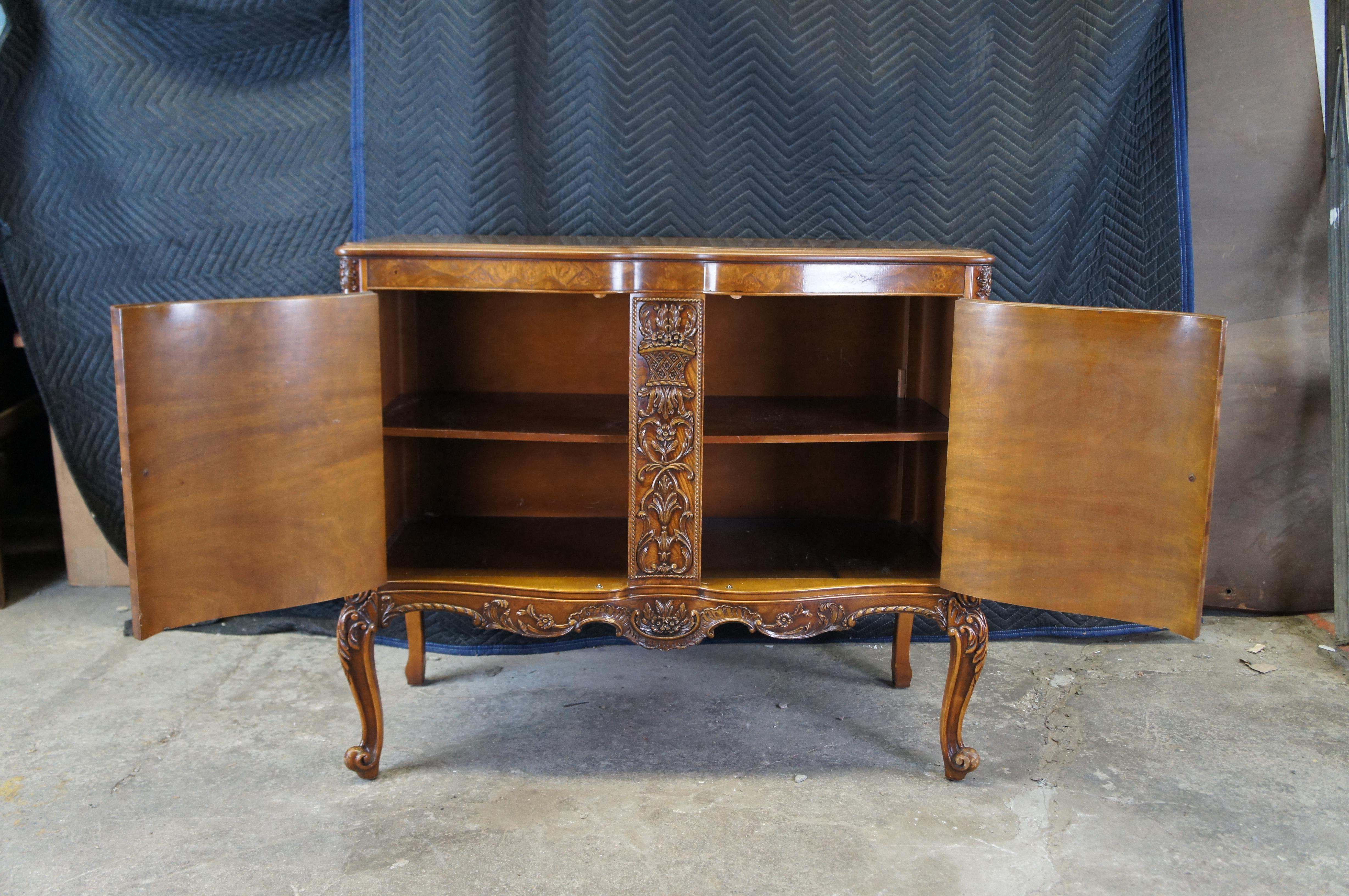Antique Batesville French Louis XV Carpathian Elm Buffet Console Server Cabinet 2